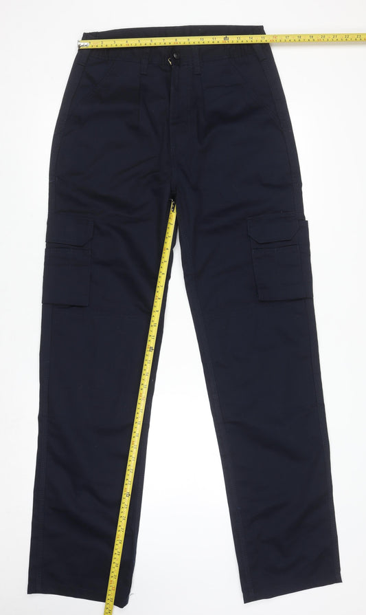 ORN Men's Navy Blue Cargo Work Trousers 32T Regular Fit