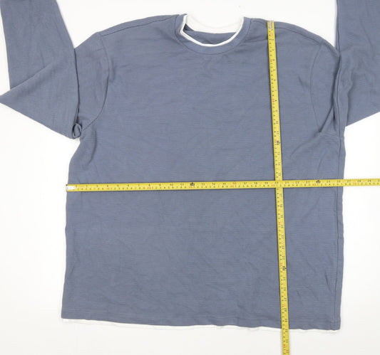 NEXT Mens Blue Cotton Crew Neck Long Sleeve Pullover Jumper 2XL