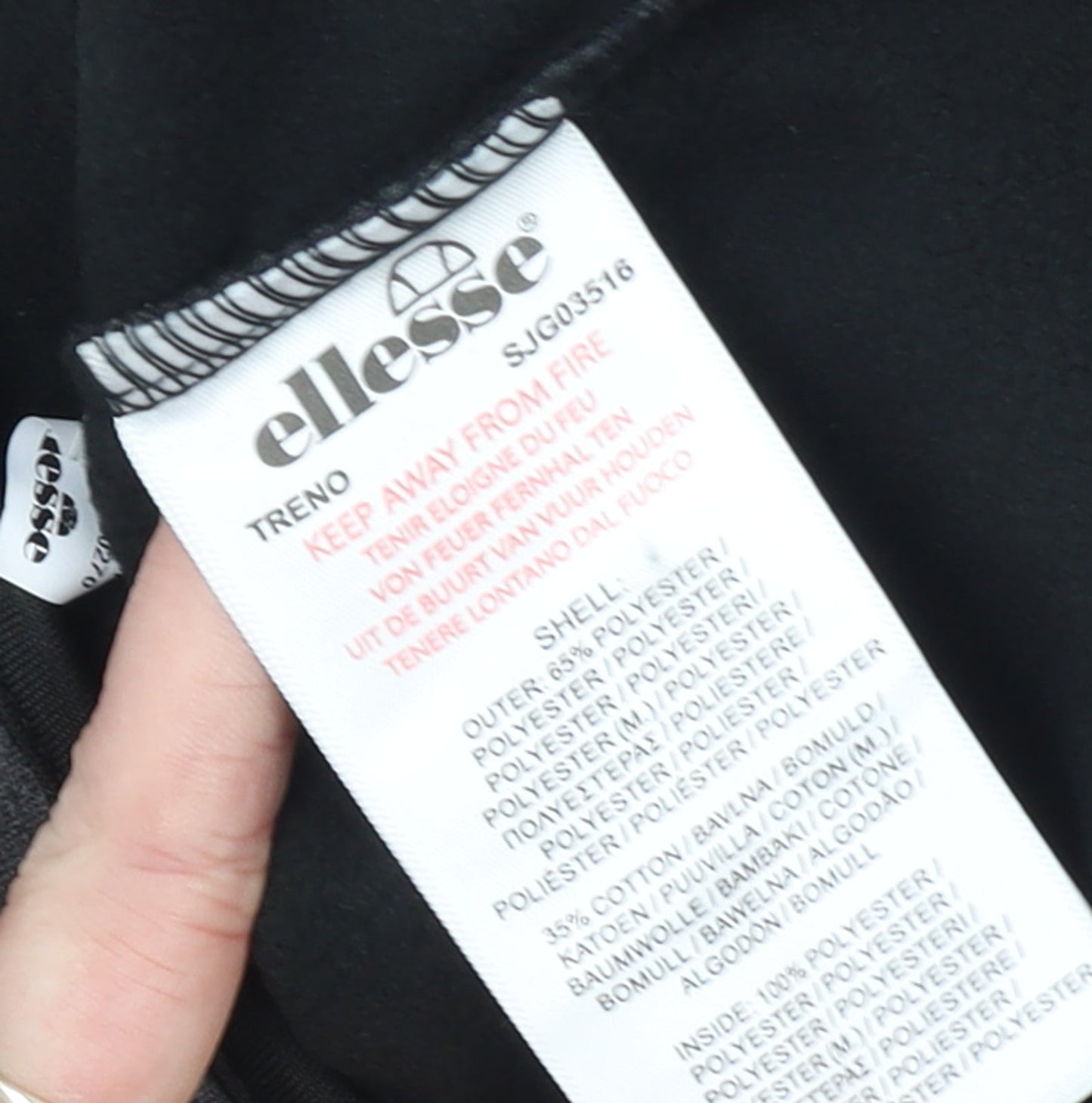 Ellesse Men's Grey L Track Jacket Full Zip JD Gyms Logo Sportswear