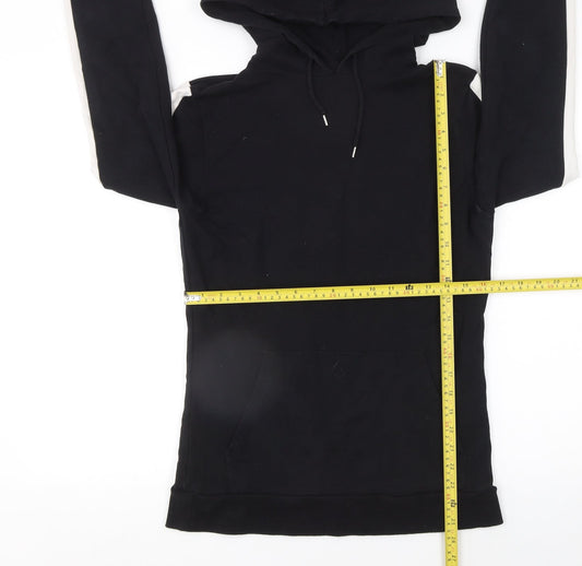 ASOS Womens Black & White Pullover Hoodie Cotton Blend Size M