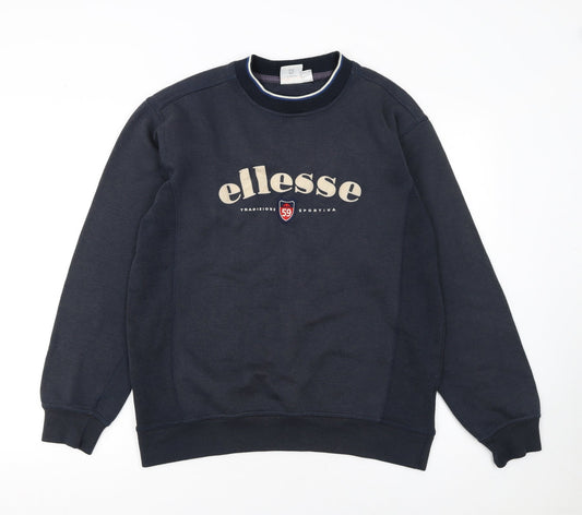 Ellesse Men's Blue Pullover Sweatshirt M Crew Neck Logo Sport