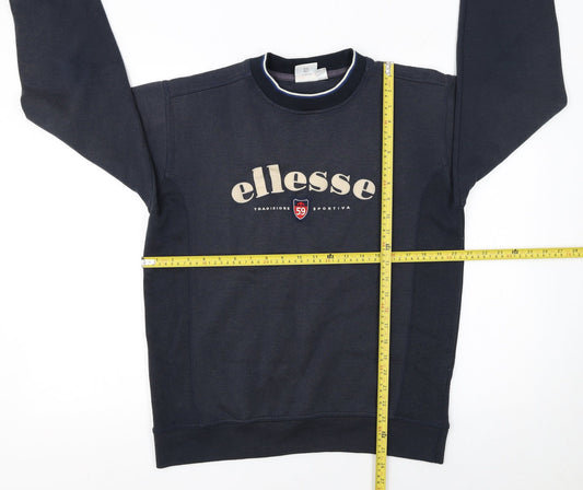 Ellesse Men's Blue Pullover Sweatshirt M Crew Neck Logo Sport