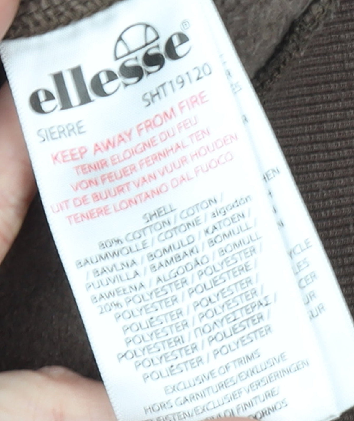 Additional view of Ellesse women’s brown pullover sweatshirt m cotton blend logo