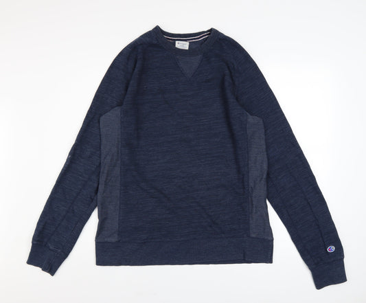 Champion Men's Blue Pullover Sweatshirt Large Crew Neck Sportswear