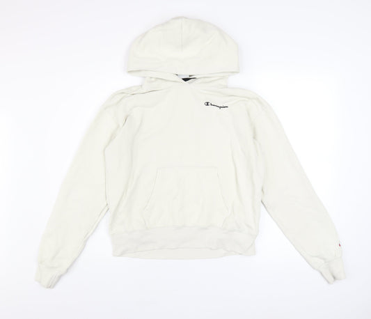 Champion Women's White Pullover Hoodie Large Cotton Blend