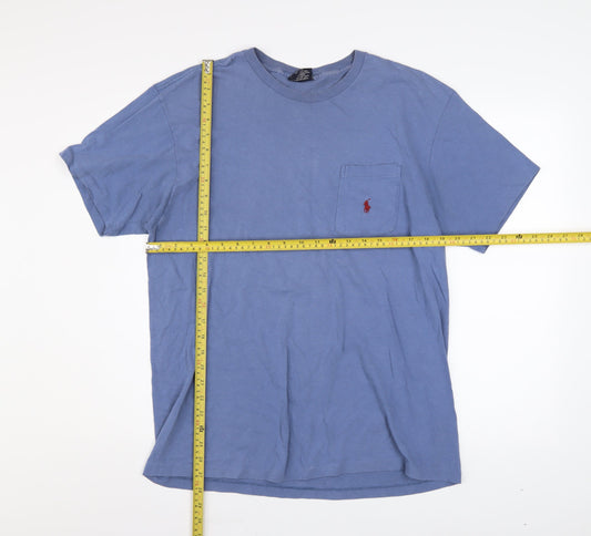 Polo Ralph Lauren Men's Blue Cotton Crew Neck T-Shirt Medium