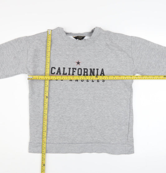Lipsy London Womens Grey California Los Angeles Cotton Blend Sweatshirt M