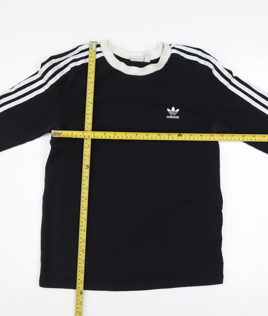 Adidas Women Black Crew Neck Long Sleeve Sweatshirt Size 10