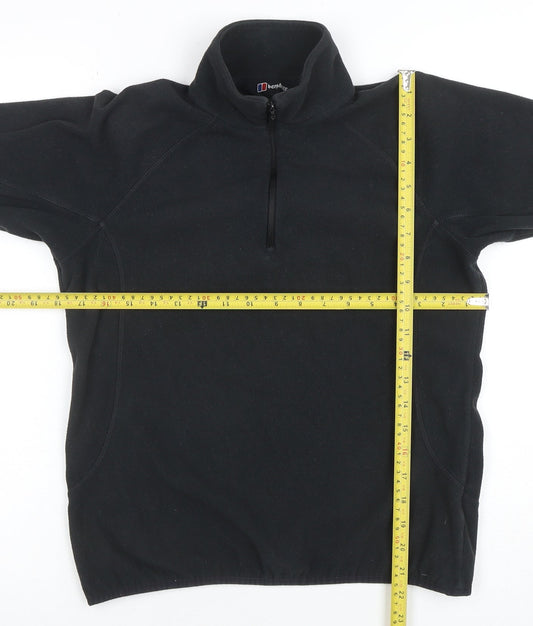 Berghaus Women's Black Size 10 Fleece Pullover Sweatshirt 1/2 Zip Lightweight