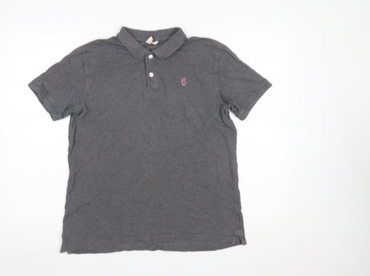 Knowledge Cotton Apparel Men's Grey Organic Cotton Polo Shirt L