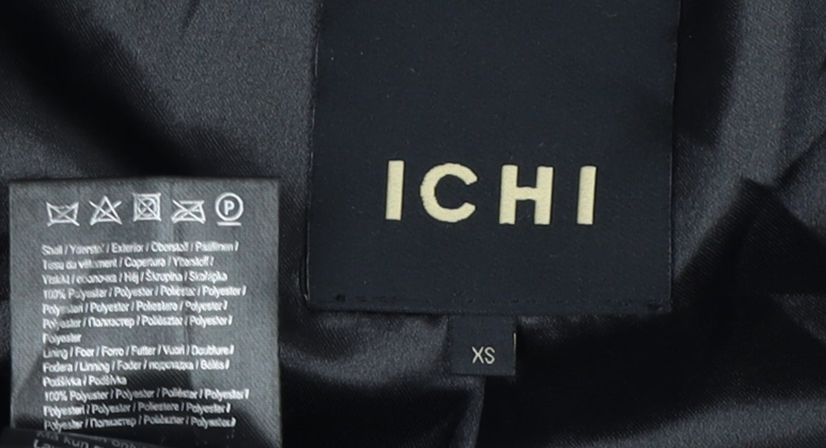 Brand and care label for ICHI Women's Black Faux Fur Sleeveless Waistcoat XS