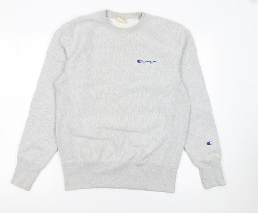 Champion Men's Grey Pullover Sweatshirt Small Crew Neck Fleece