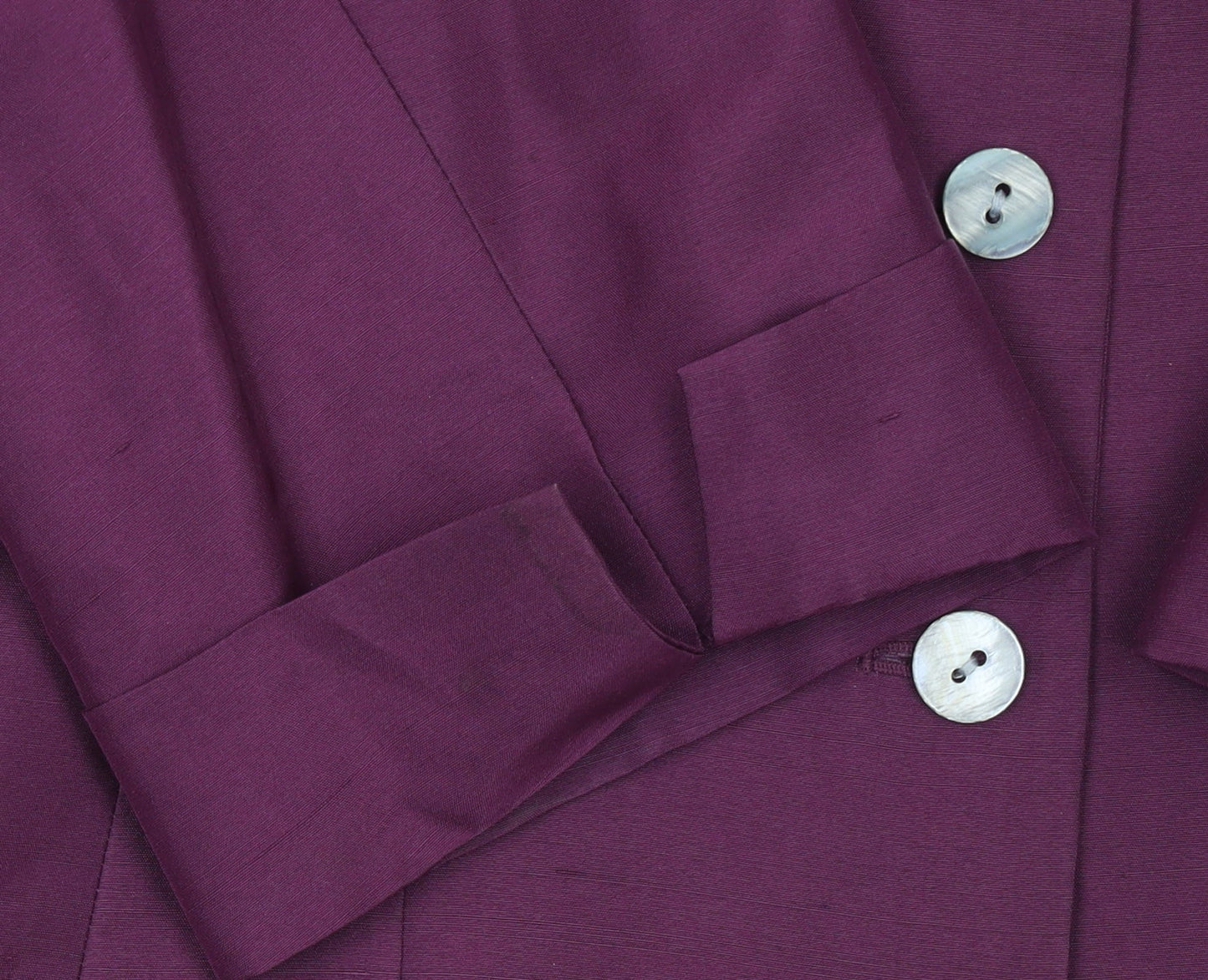 Platinum Women's Purple Silk 3/4 Sleeve Button Blouse Size 10