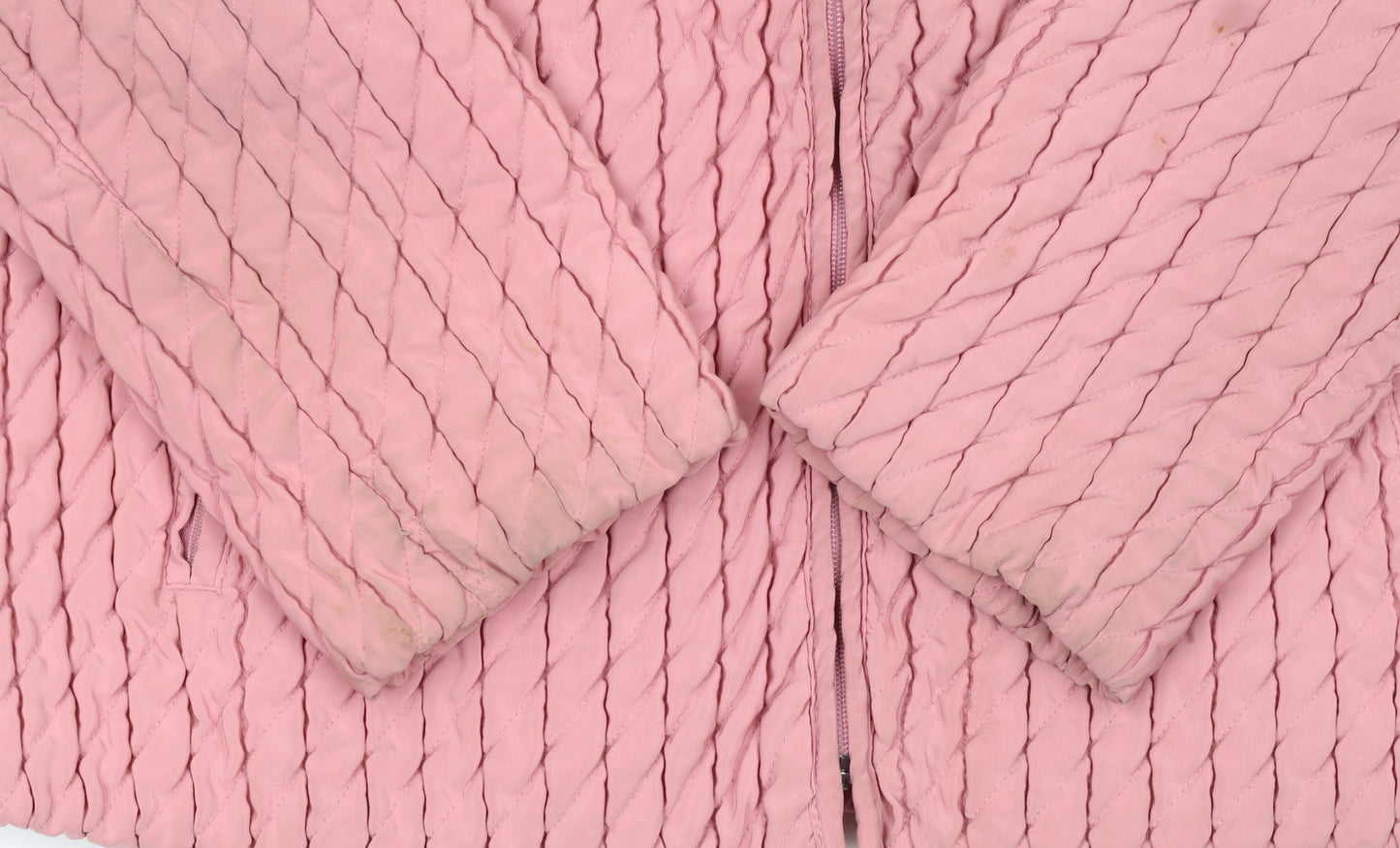 Gallery Women's Pink Quilted Puffer Jacket Size M Full Zip Casual