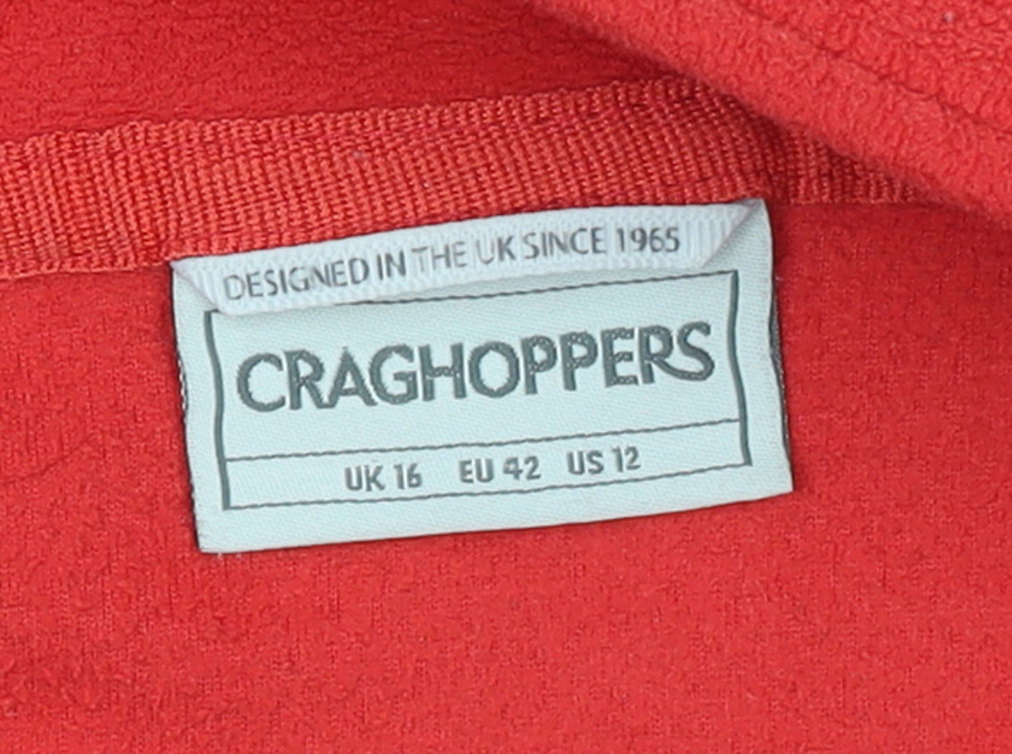 Craghoppers Women Red Fleece 1/2 Zip Pullover Sweatshirt UK 16