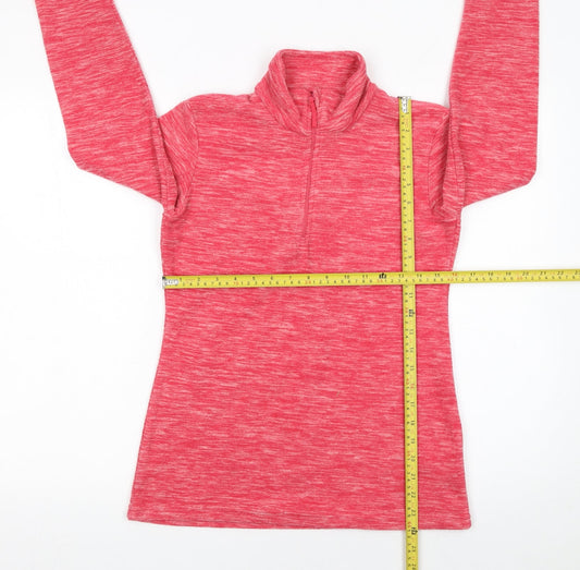 Mountain Warehouse Womens Red 1/4 Zip Fleece Pullover UK 8