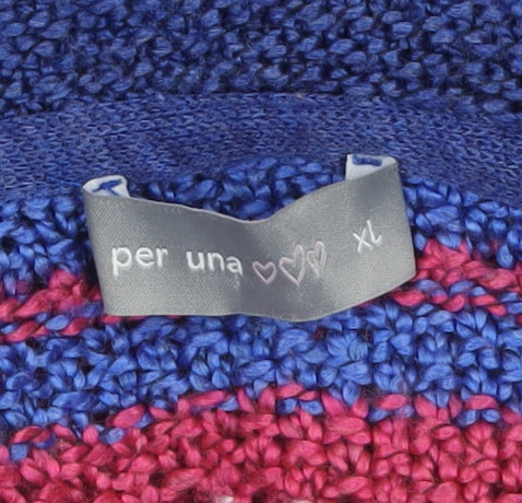 Marks and Spencer Per Una Women's Multicoloured XL Open-Knit Cardigan