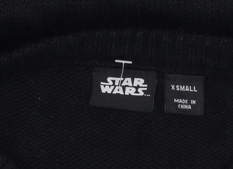Star Wars Men's Black XS Christmas Darth Vader Jumper