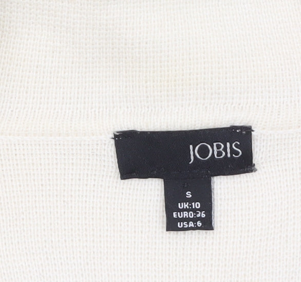 Jobis Women Ivory Black Trim Cardigan UK 10 Cotton Blend