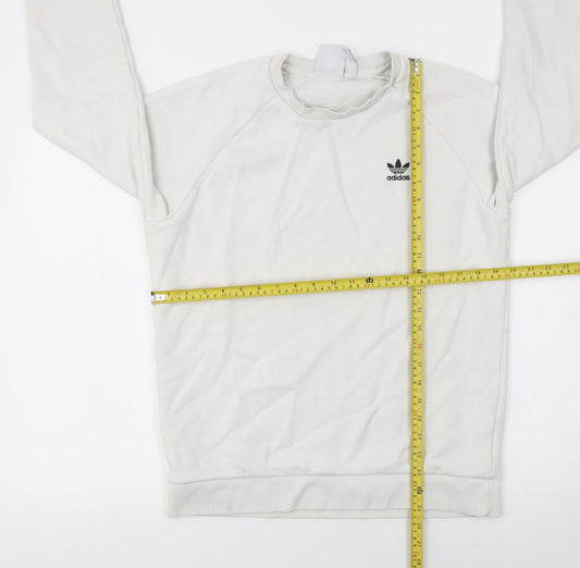 Adidas Men's Beige Crew Neck Sweatshirt Size S Pullover
