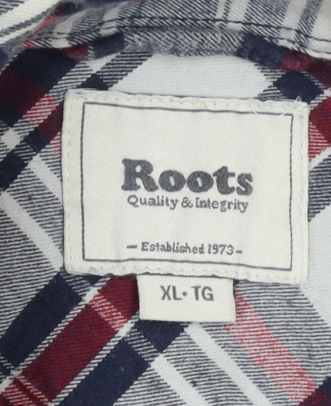 Roots Men's Multicoloured Plaid Flannel Button-Up Shirt XL