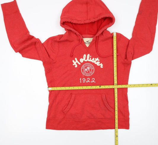 Hollister Women's Red Pullover Hoodie Size L Cotton Blend Casual