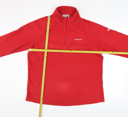 Craghoppers Women's Red Fleece 1/4 Zip Pullover Sweatshirt UK 16