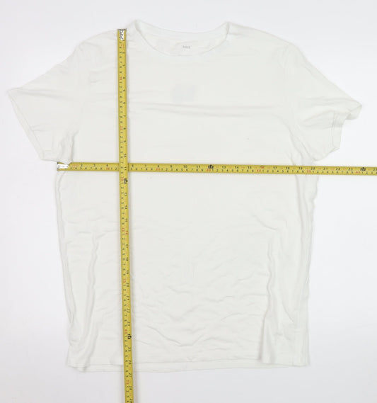 Marks and Spencer Men Ivory XL Thermal Short Sleeve Crew Neck T-Shirt