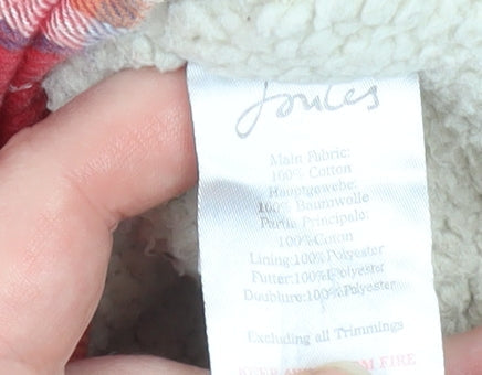 Additional view of Joules boys’ red check flannel sherpa lined shirt jacket 6 years
