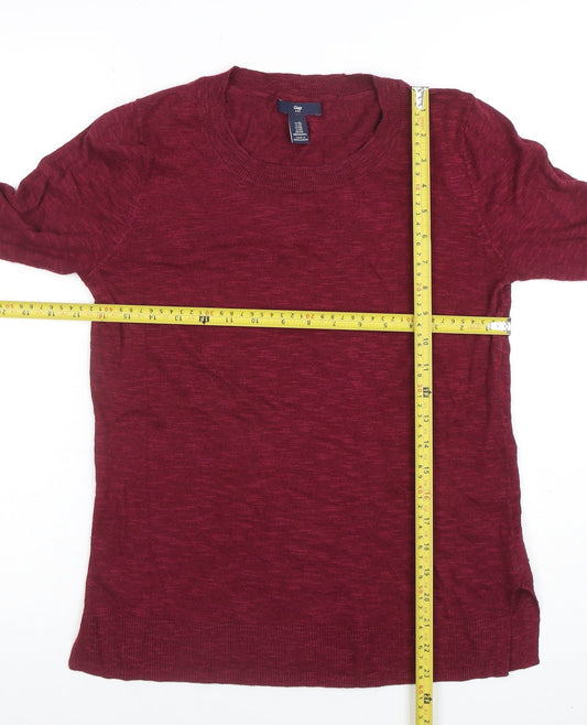GAP Women’s Red Cotton Blend 3/4 Sleeve Knit Top XS