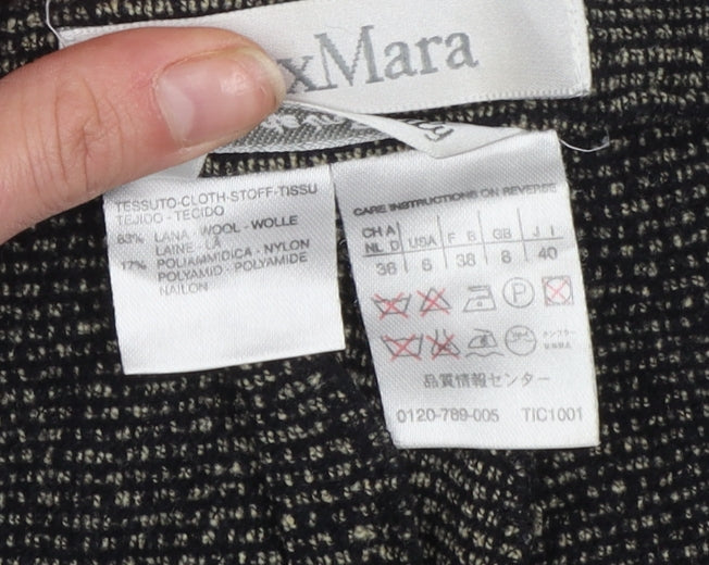 MaxMara Women’s Grey Wool Tweed Straight Trousers Size 12