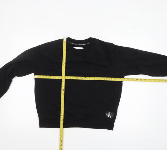 Calvin Klein Jeans Womens Black M Crew Neck Pullover Sweatshirt