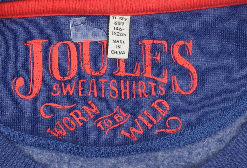 Additional view of Joules boys’ blue shark graphic pullover sweatshirt 11-12 years