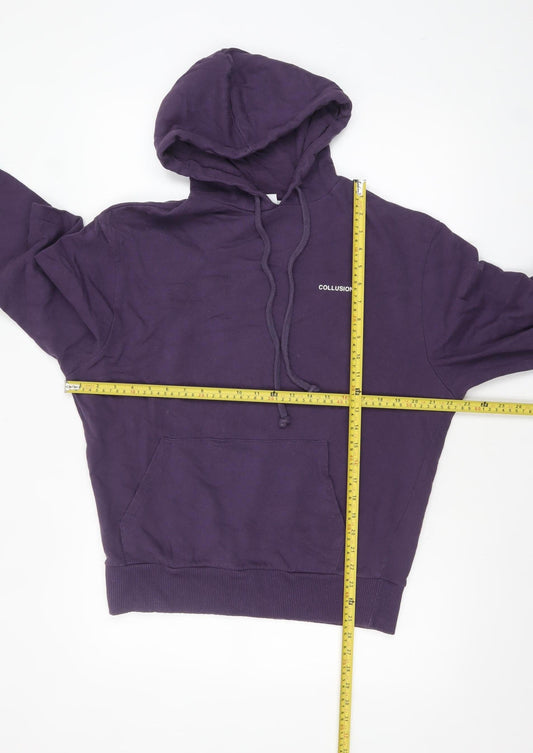 Collusion Womens Purple Pullover Hoodie XS Cotton Casual