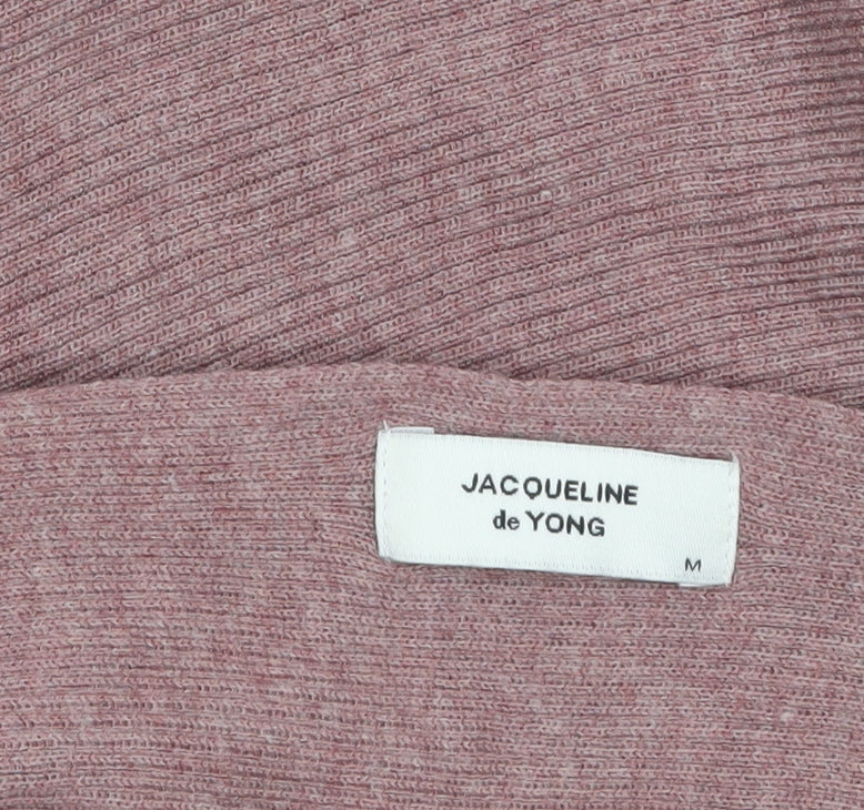 Brand and care label for Jacqueline de Yong women’s pink m cape knit jumper relaxed fit