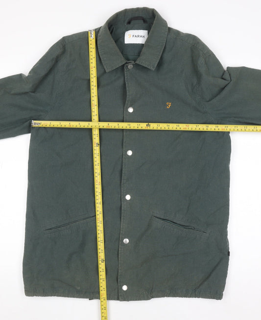 Farah Men’s Green Cotton Coach Jacket Size M Casual Classic