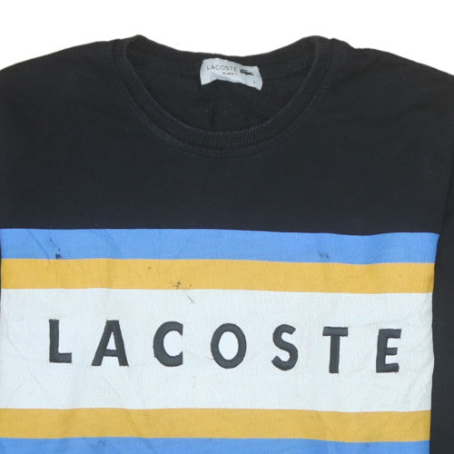 Additional view of Lacoste Men's Black Slim Fit Logo Stripe Pullover Sweatshirt L