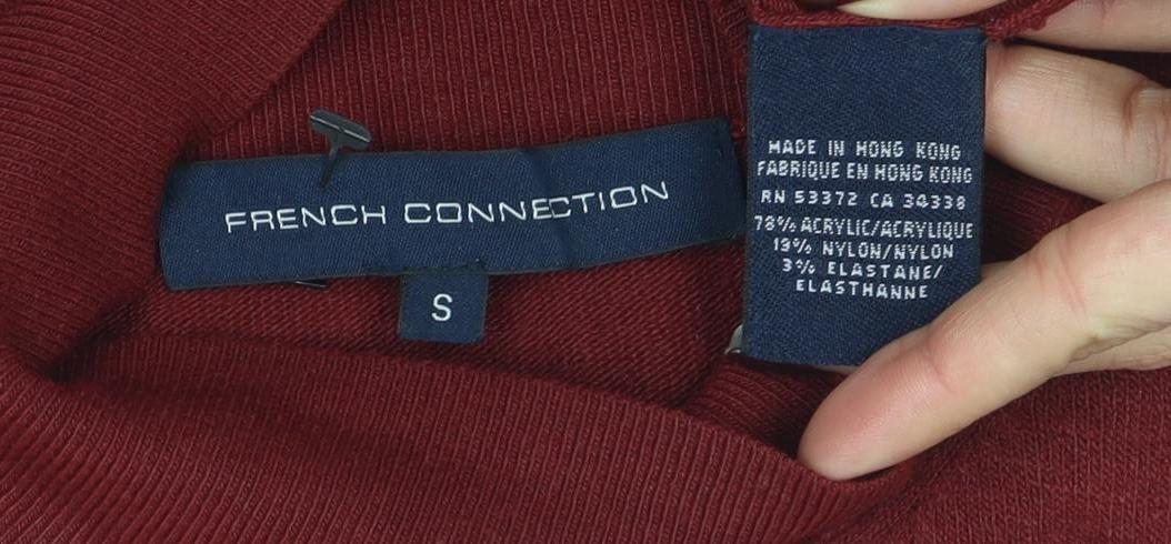 French Connection Women's Red Roll Neck Sleeveless Knit Top Size S