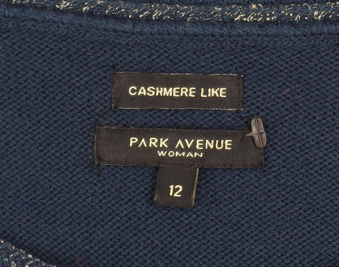 Park Avenue Women Blue Size 12 Crew Neck Knit Pullover Jumper