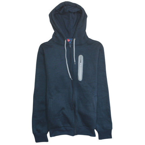 Additional front view of Lee Cooper Men's Blue Full Zip Hoodie, size S