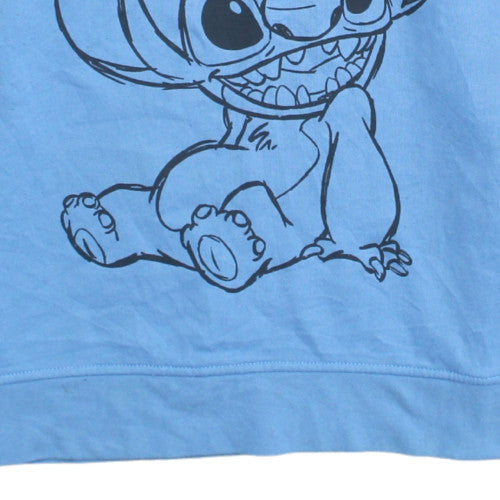 Disney Primark Women Blue Stitch Sweatshirt XS Pullover Crew Neck