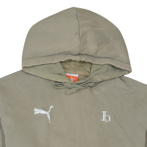 Additional view of Puma Men's Beige Pullover Hoodie M Cotton Logo Sweatshirt