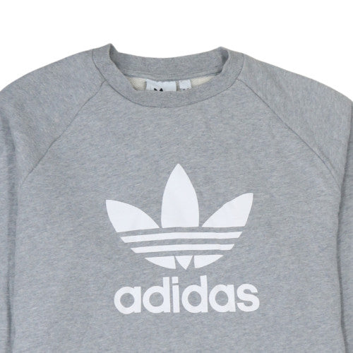 Adidas Men's Grey Crew Neck Pullover Sweatshirt L