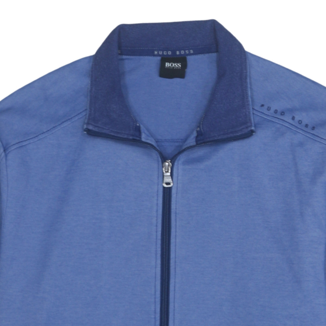 Hugo Boss Men's Blue Track Jacket L Cotton Blend Full Zip