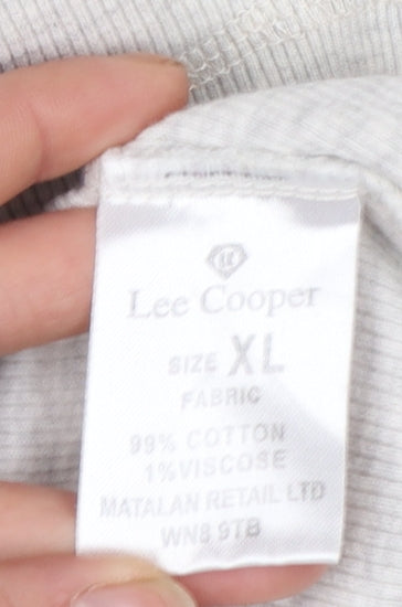 Additional view of Lee Cooper Men's Grey Short Sleeve V-Neck T-Shirt XL Cotton Blend