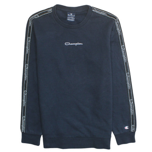 Additional front view of Champion boys’ black pullover sweatshirt 13-14 years crew neck logo style