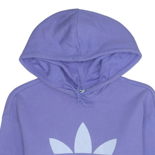 Additional view of Adidas women’s purple pullover hoodie, size UK 8, relaxed fit