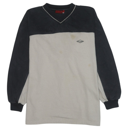 Additional front view of Lee Cooper men’s beige & black v-neck sweatshirt xl classic cotton