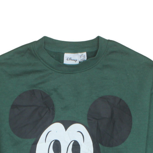 Disney Women Green Mickey Mouse XS Sweatshirt Crew Neck Pullover
