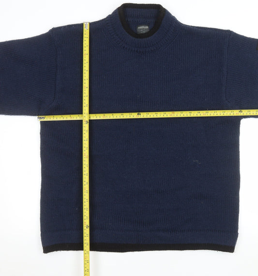 Scotch & Soda Men's Blue Wool Blend Crew Neck Jumper Size L
